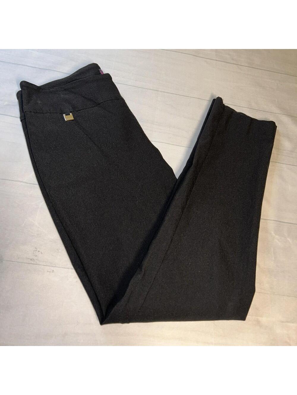 Peck & Peck Ankle Pants Sz 8 Black Stretch Pullon Casual Dress Pants Midrise